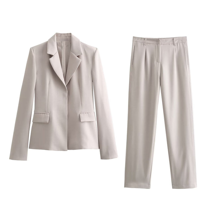 Spring Women Clothing Slim Blazer Pants Suit