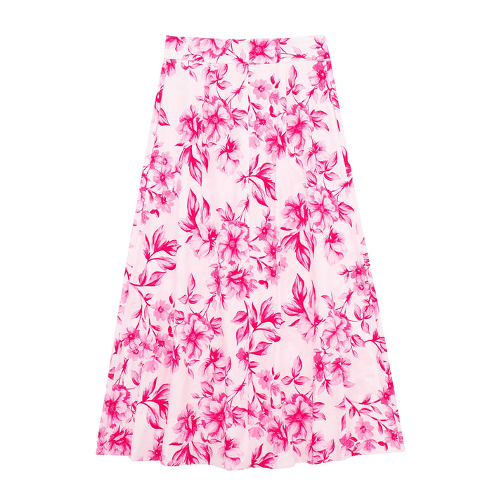 Spring Women Clothing Floral Print Shirt Skirt