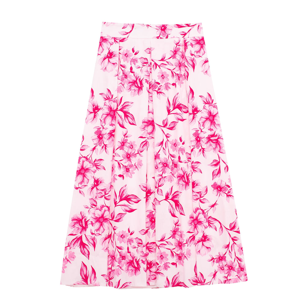 Spring Women Clothing Floral Print Shirt Skirt