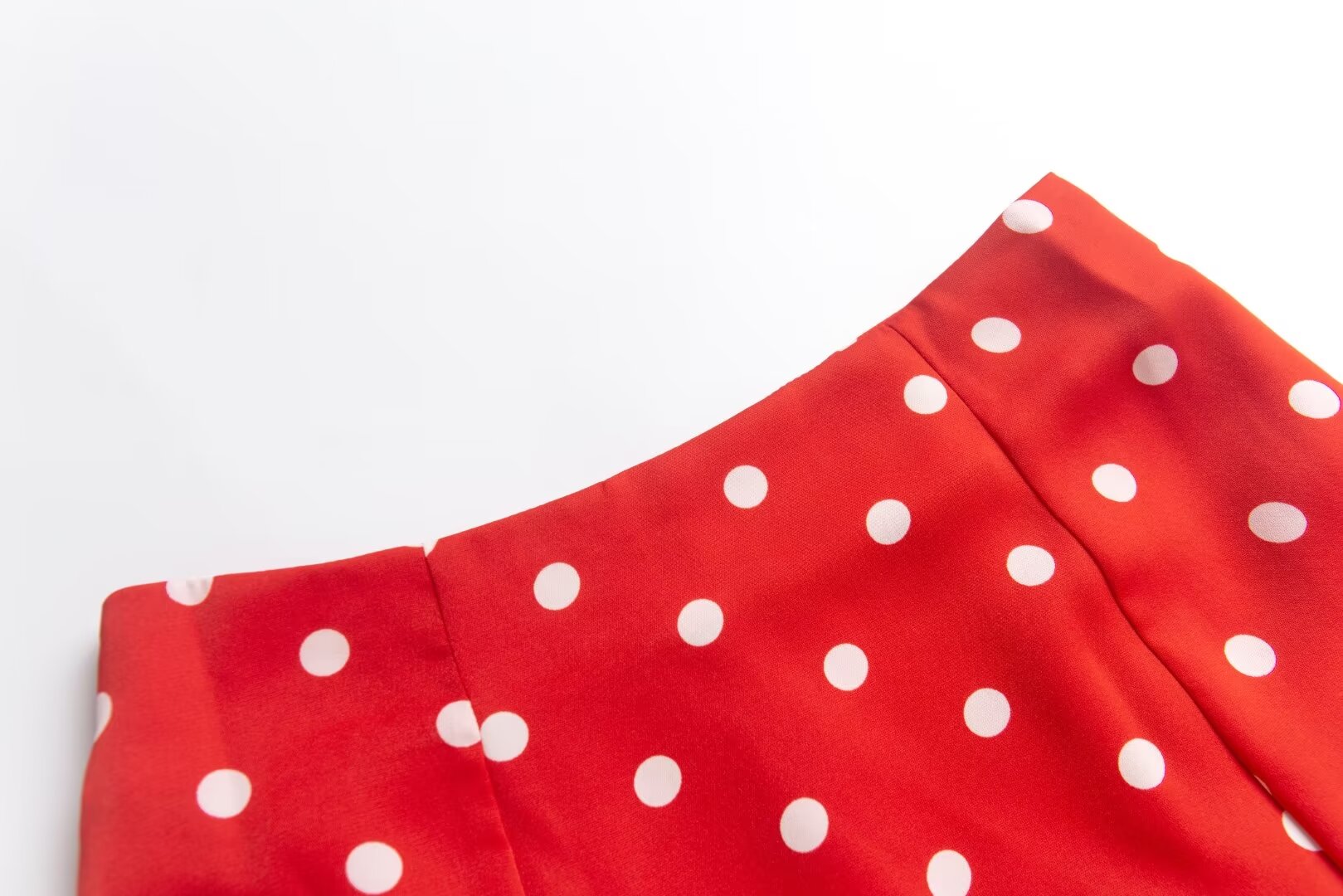 Retro Contrast Color Polka Dot Split Skirt Summer High Waist Slimming A Line Midi Skirt Women