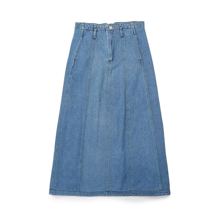 Summer Women Clothing High Waist Slimming Denim Cape Skirt