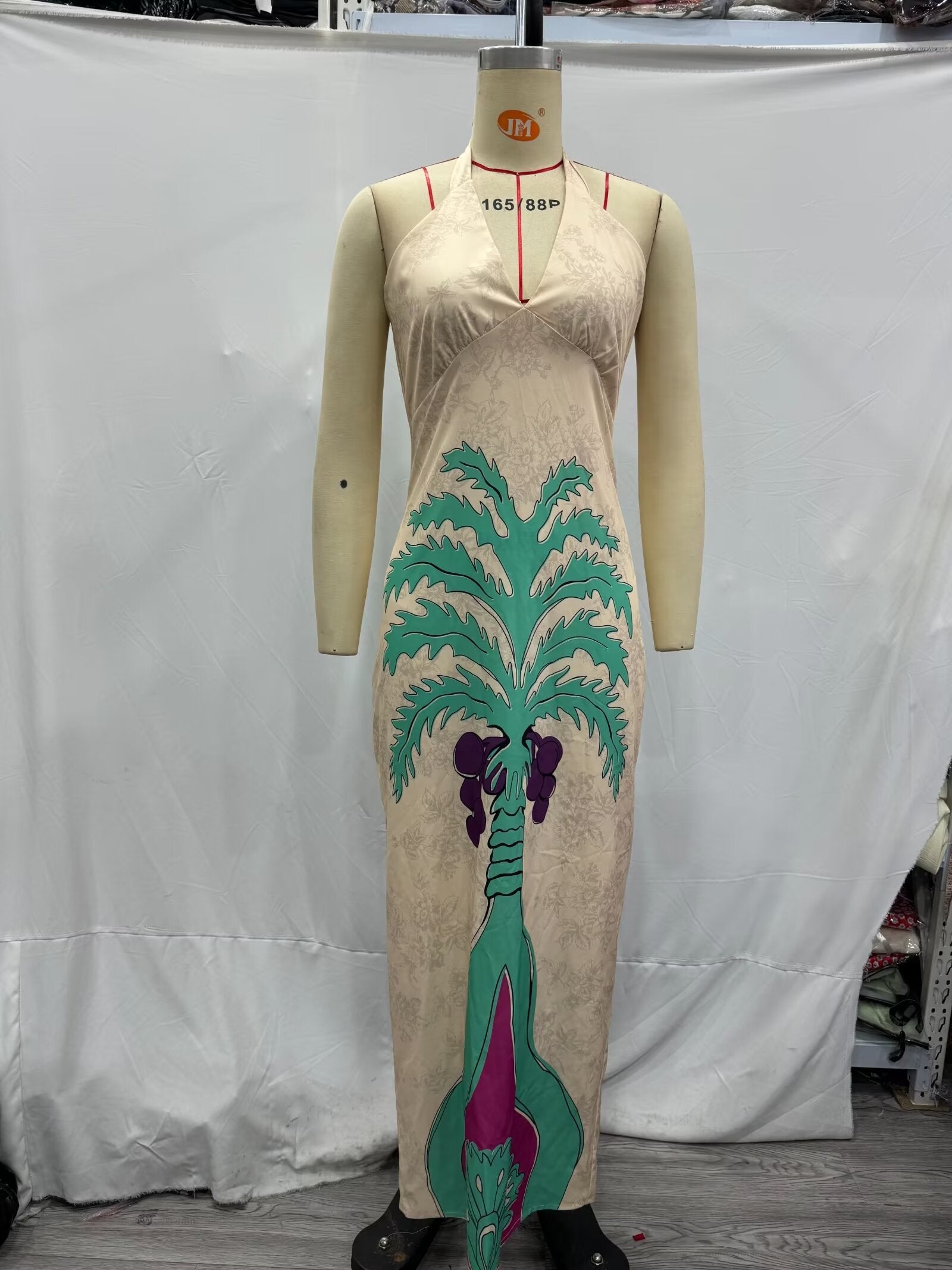 Spring Women Clothing Elegant Light Familiar Positioning Printed Long Suspender Dress