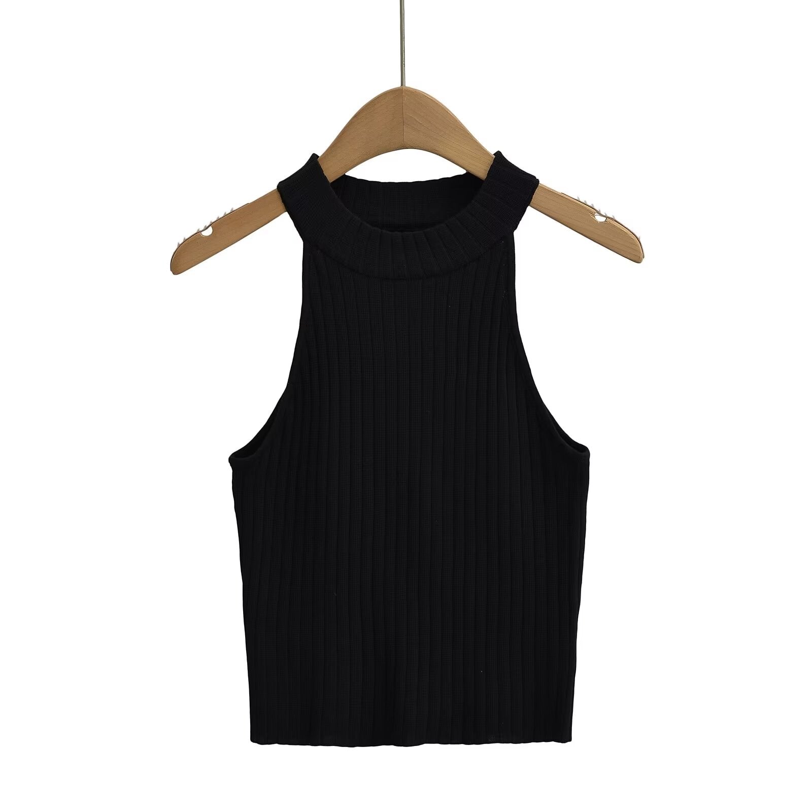 Vest Brand Women Clothing Thread Fitted Top Sexy Round Neck Bottoming Shirt
