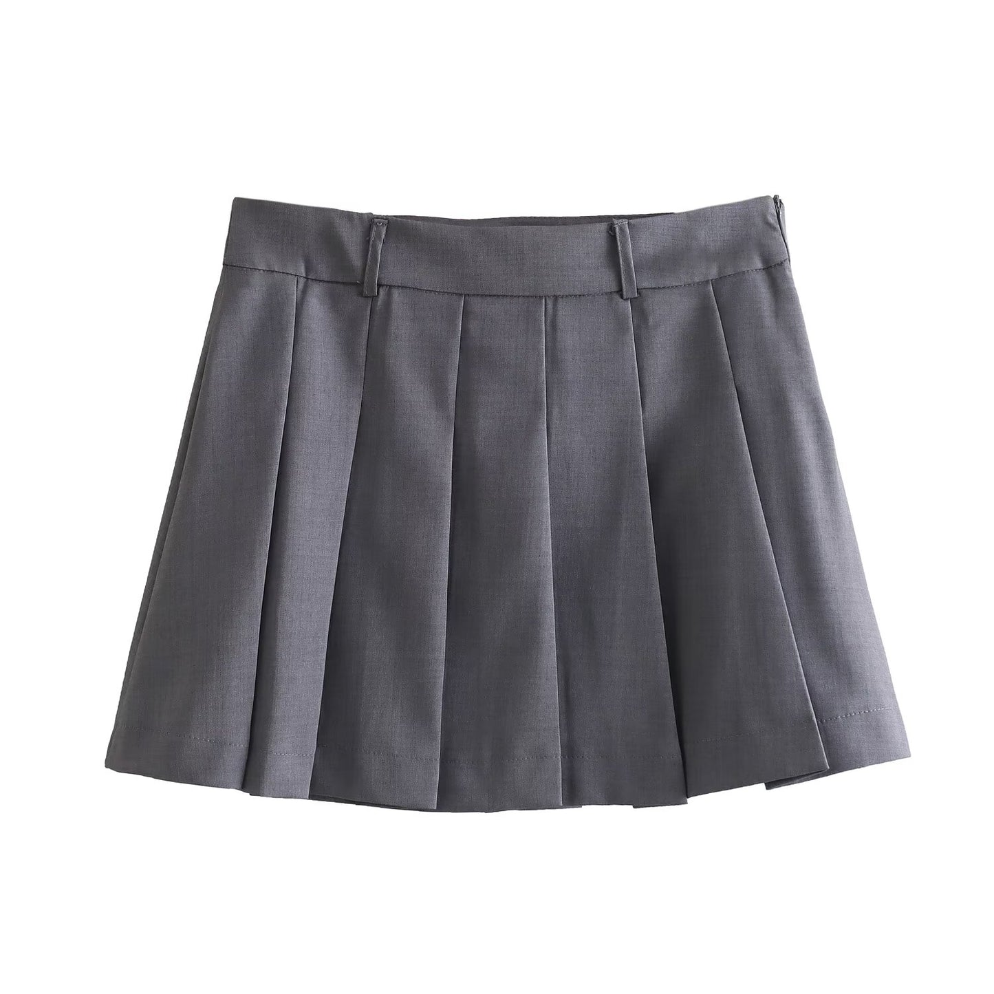 Summer Women lended Slim Blazer Wide Pleated Mini Skirt Sets