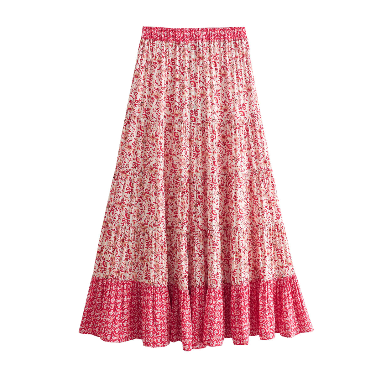 Spring Women Floral Print Shirt Skirt Set