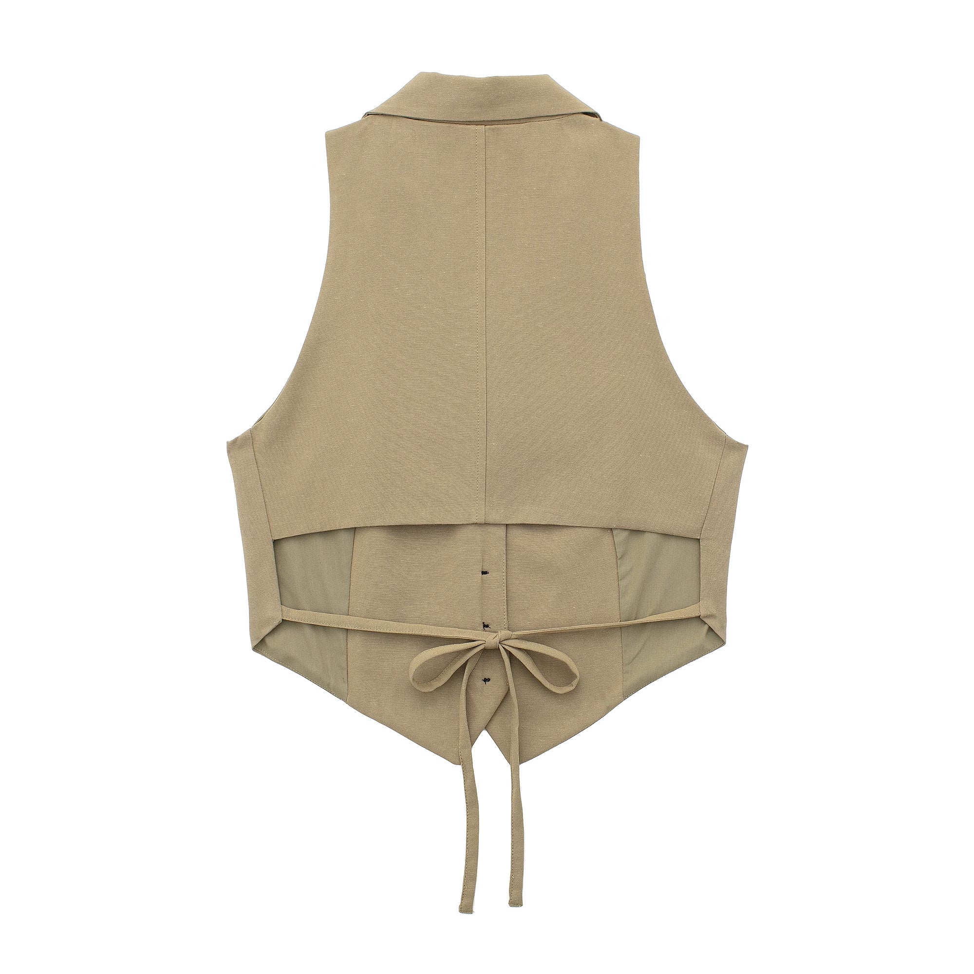 Women Wear Ra Back Opening Design Vest Horn Midi Skirt Sets