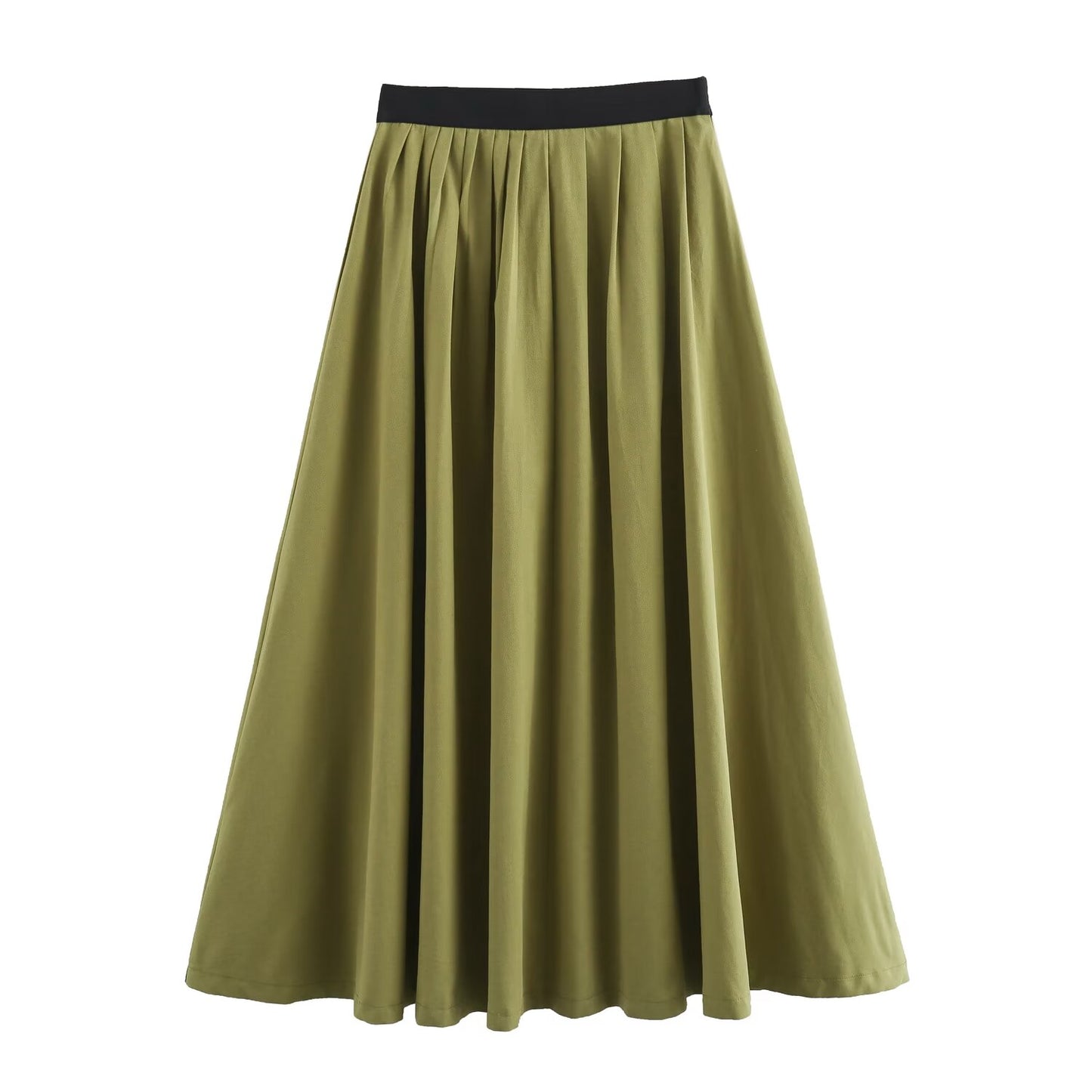 Summer Pleated Short Coat Contrast Color Waist Draped Skirt Set