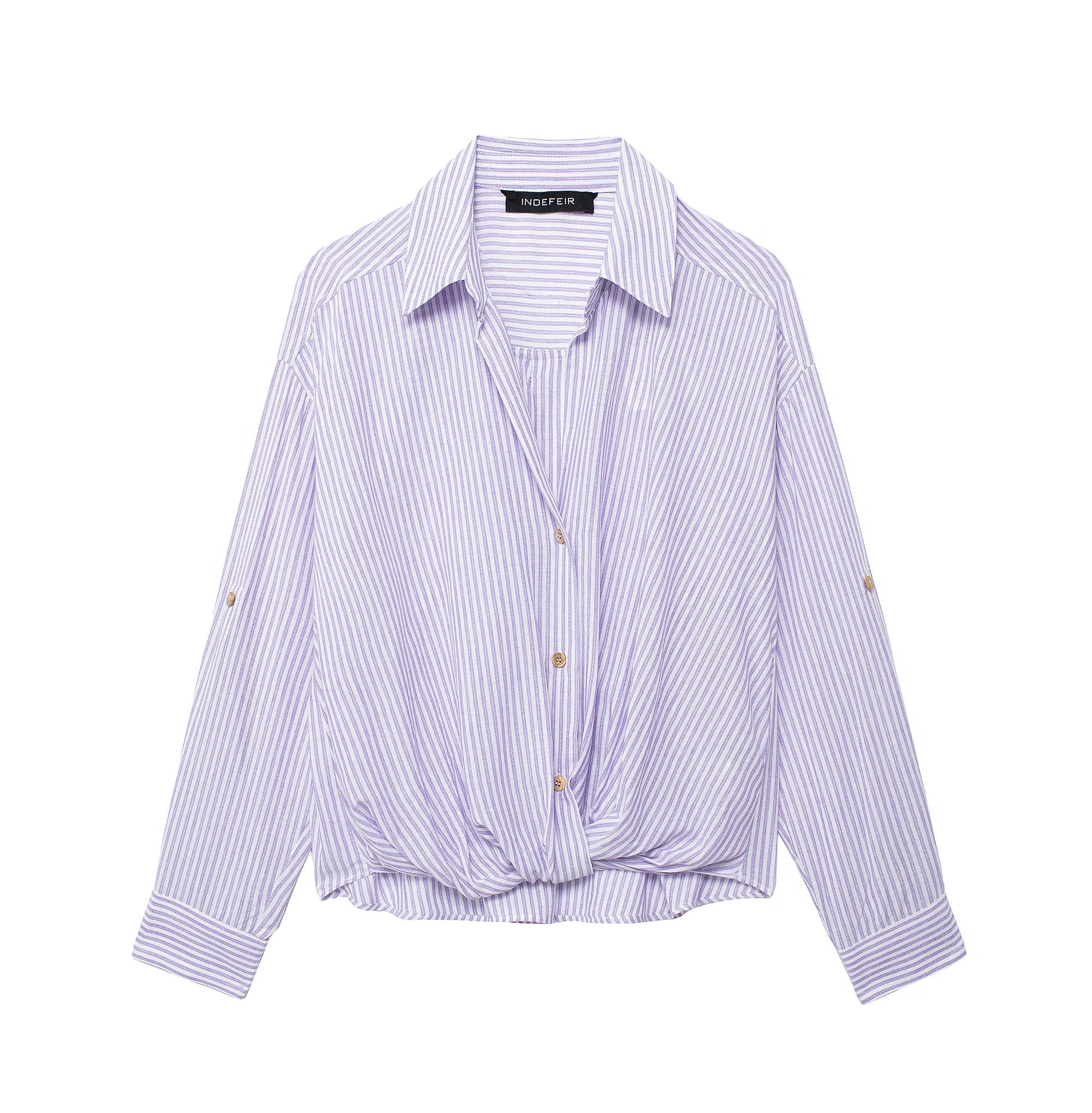 Spring Street Casual Loose Linen Blended Short Striped Shirt