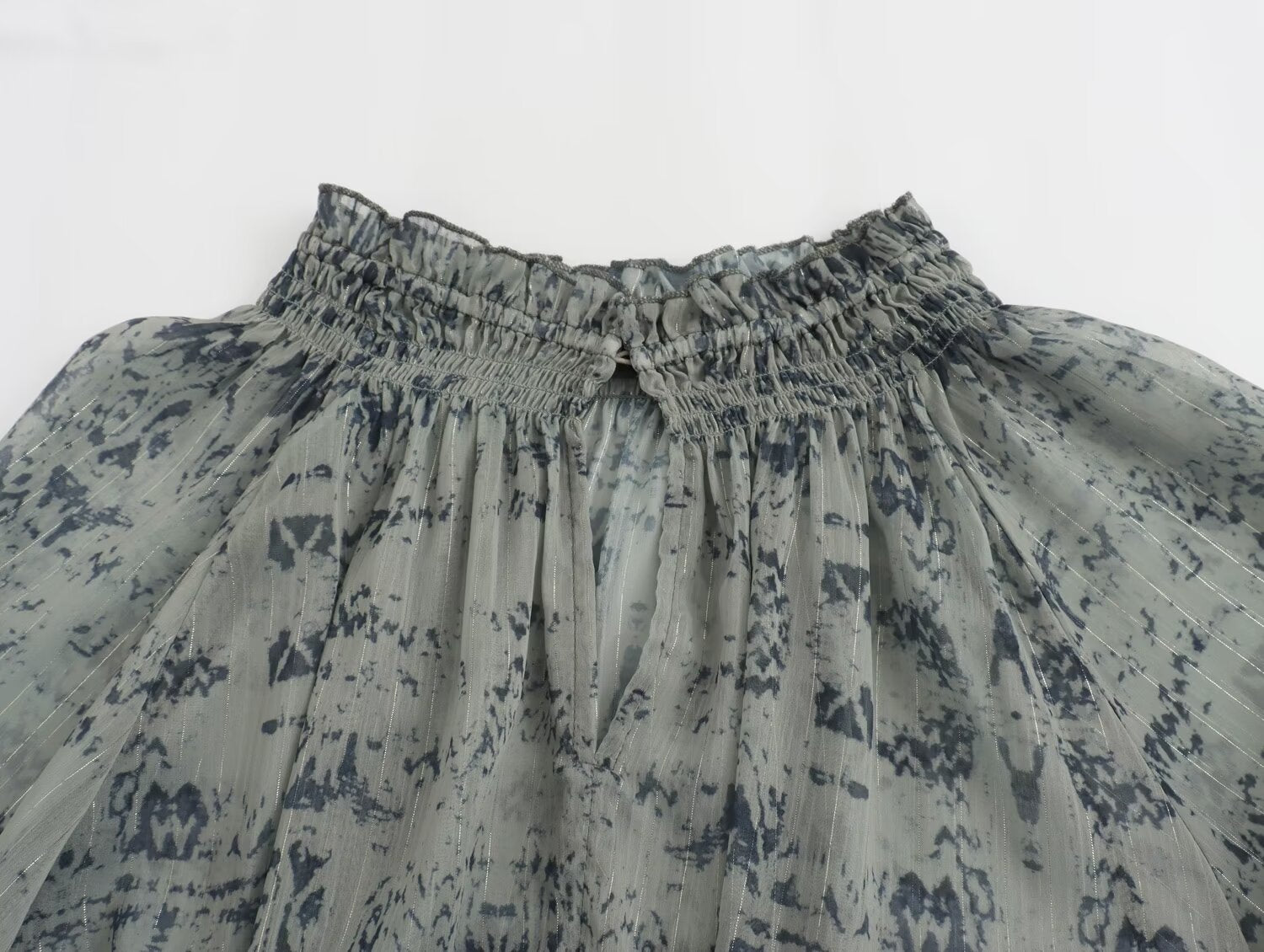 Summer Metal Color Line Bohemian Shirt Mid Length Skirt Set Women