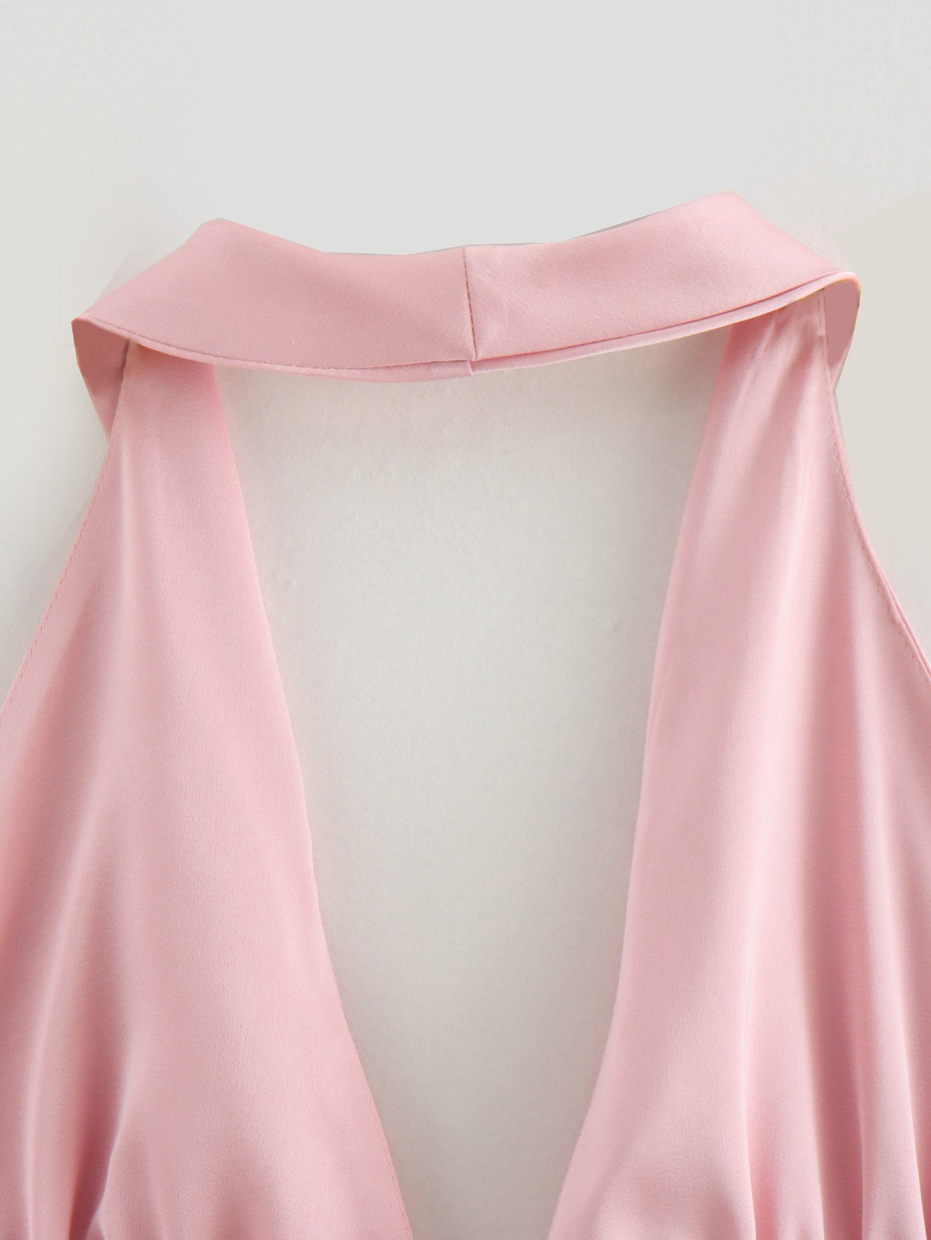 Women Clothing Summer Silk Satin Texture Strap Halter Camisole