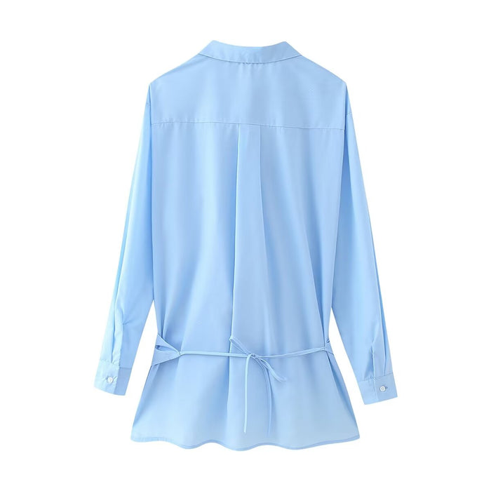 Early Spring Elegant Cross Design Office Cosmo Lady Shirt Women