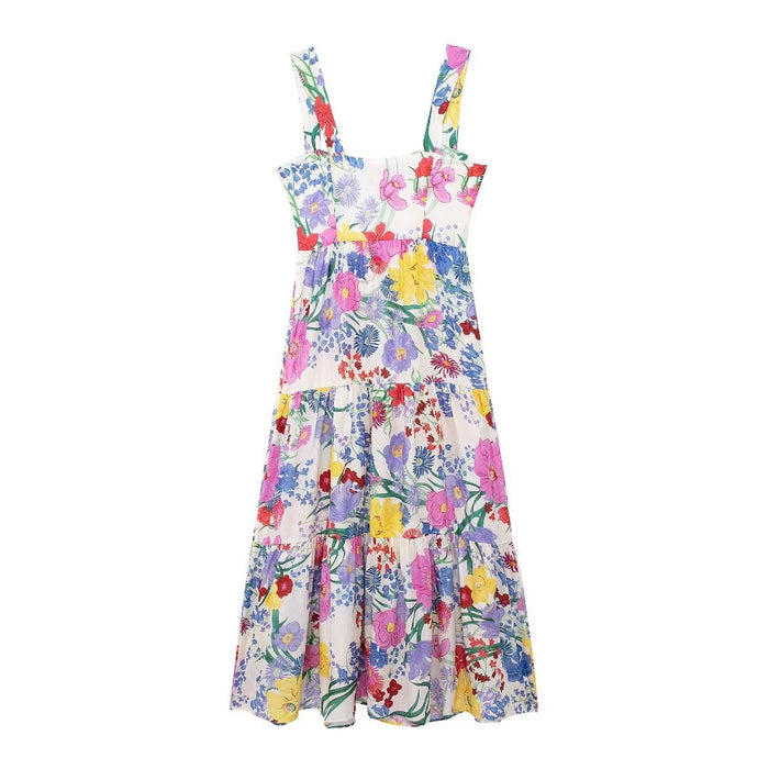 Women Clothing Small Floral Strap Dress