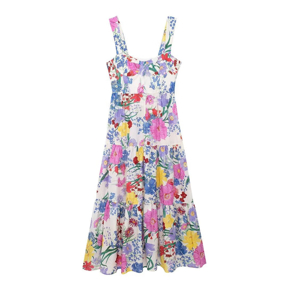 Women Clothing Small Floral Strap Dress