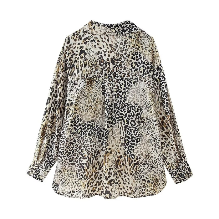 Women Animal Print Shirt Mini Skirt