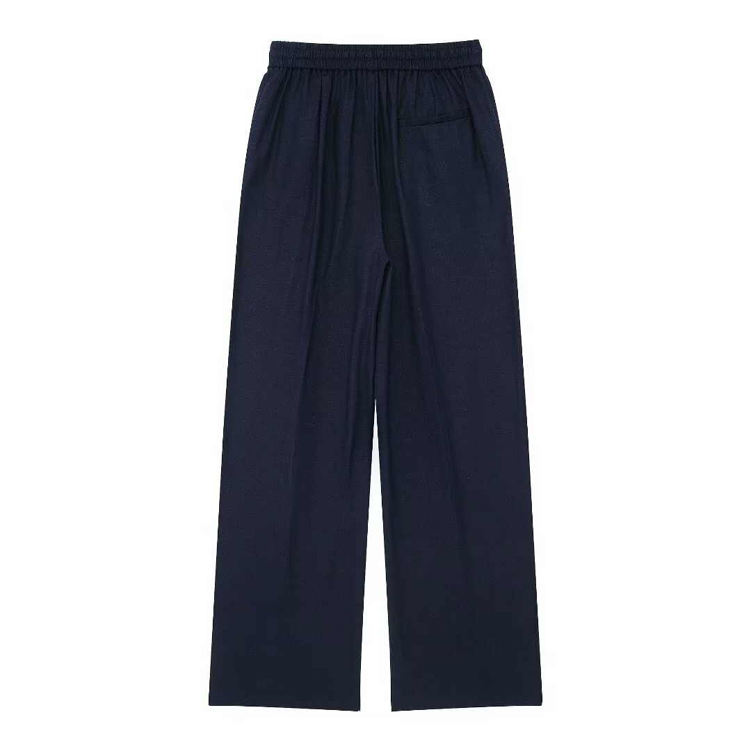 Women All Match Casual Linen Straight Casual Trousers