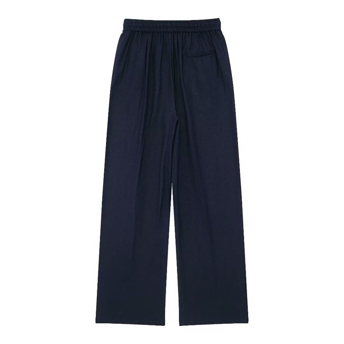 Women All Match Casual Linen Straight Casual Trousers