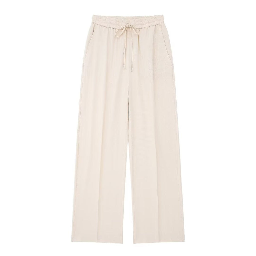 Women All Match Casual Linen Straight Casual Trousers