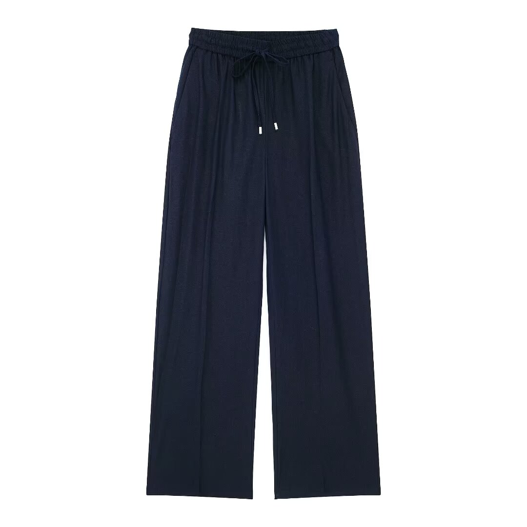 Women All Match Casual Linen Straight Casual Trousers