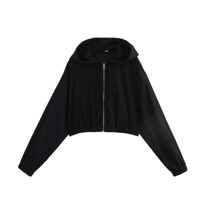 Women Spring Hooded Long Sleeve Jacket