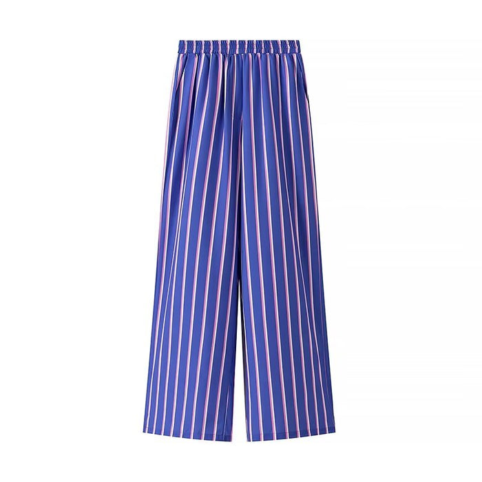 Summer Women Striped Loose Shirt Trousers Suit Women