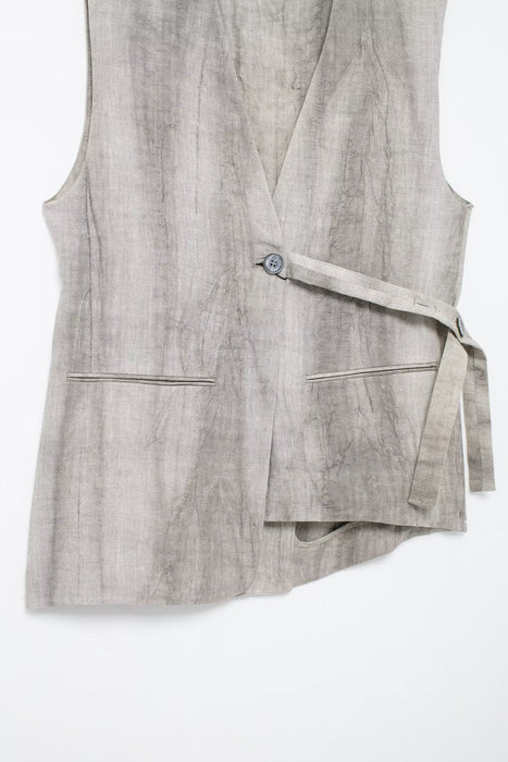 Autumn Cotton Linen Blazer Vest Coat Old Money Retro British High Grade Slim Sleeveless Cardigan