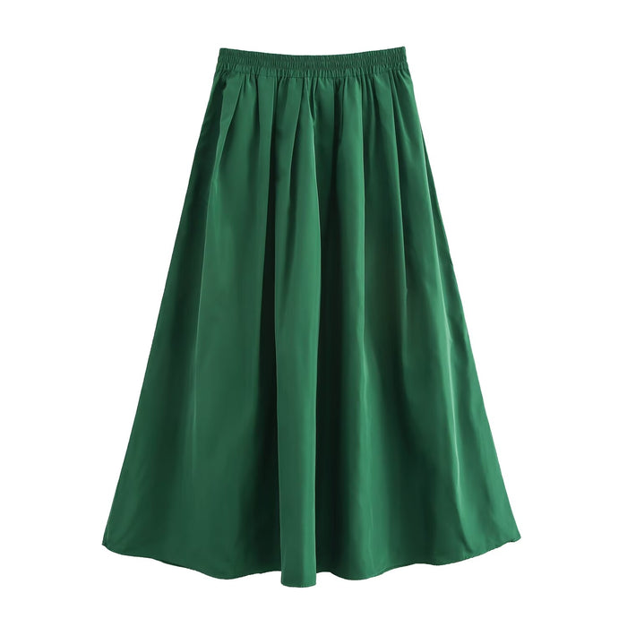 Women Clothing Autumn Street Wide Hem Midi Skirt Sets