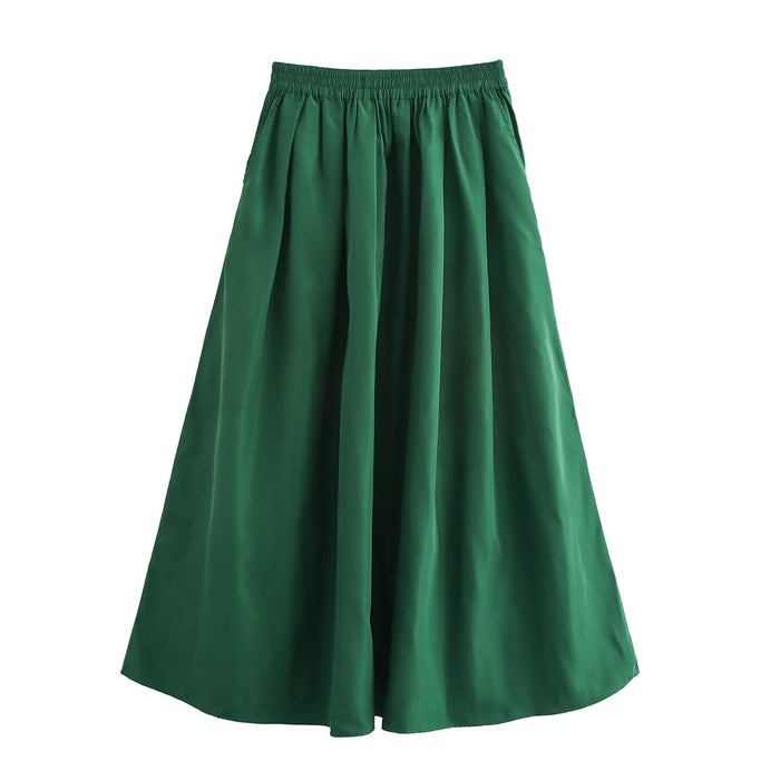 Women Clothing Autumn Street Wide Hem Midi Skirt Sets