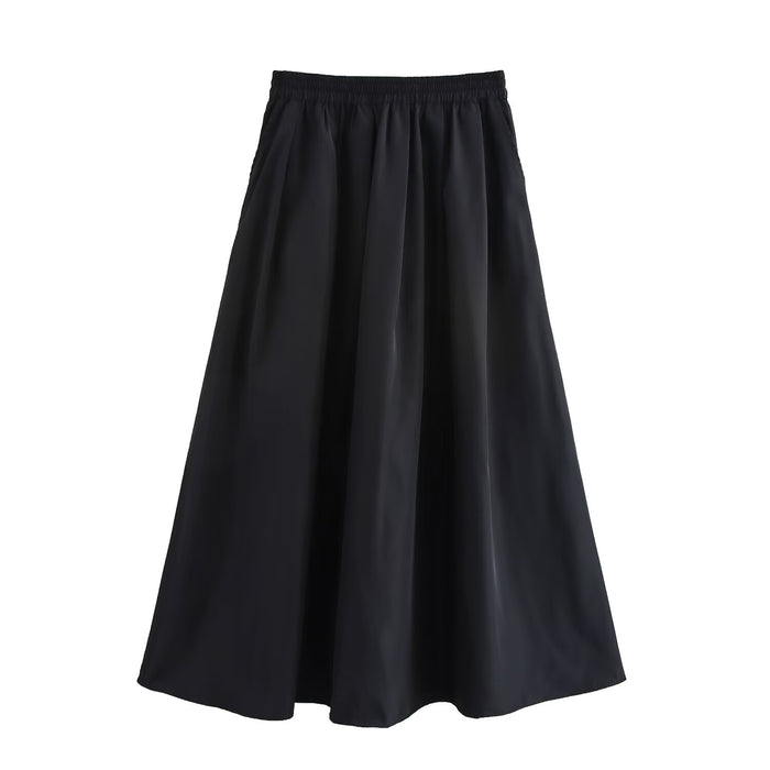 Women Clothing Autumn Street Wide Hem Midi Skirt Sets