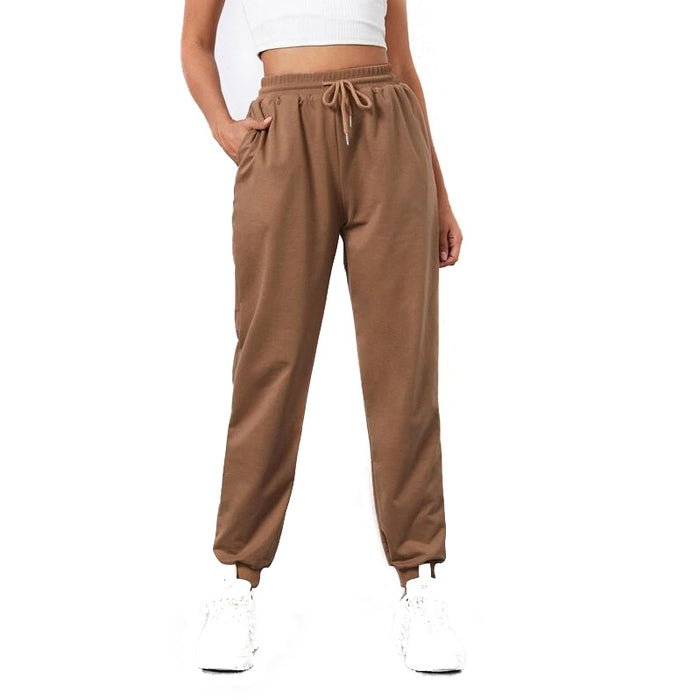 Harem Sweatpants Ins Casual Elastic Lace Solid Color Casual Trousers Sports Pants Women Ankle-tied