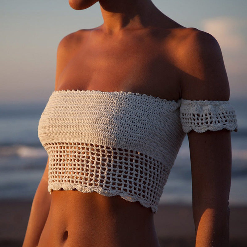 Hand Crocheting Hippies Bikini Wrapped Chest Beach Swimsuit Yoga Underwear