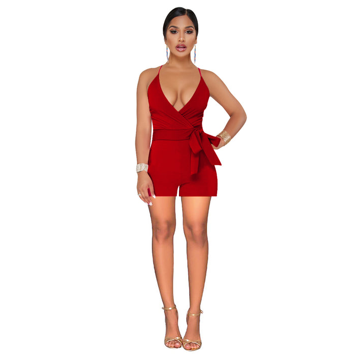 Sexy Deep V Plunge neck Romper