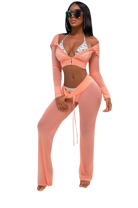 Casual Mesh Suit Multi Color Perspective Suit Beach