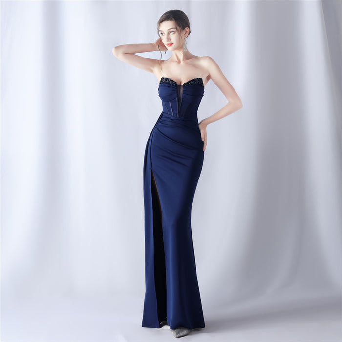 Boning Corset Waist Tight Heavy Industry Beads High End Evening Dress