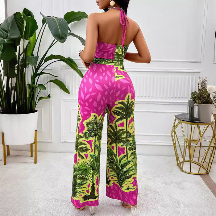 Women Clothing Summer Printing Sexy Suspenders Jumpsuit