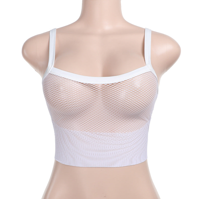 Summer Sexy Vest See through Mesh Vest Top for Women
