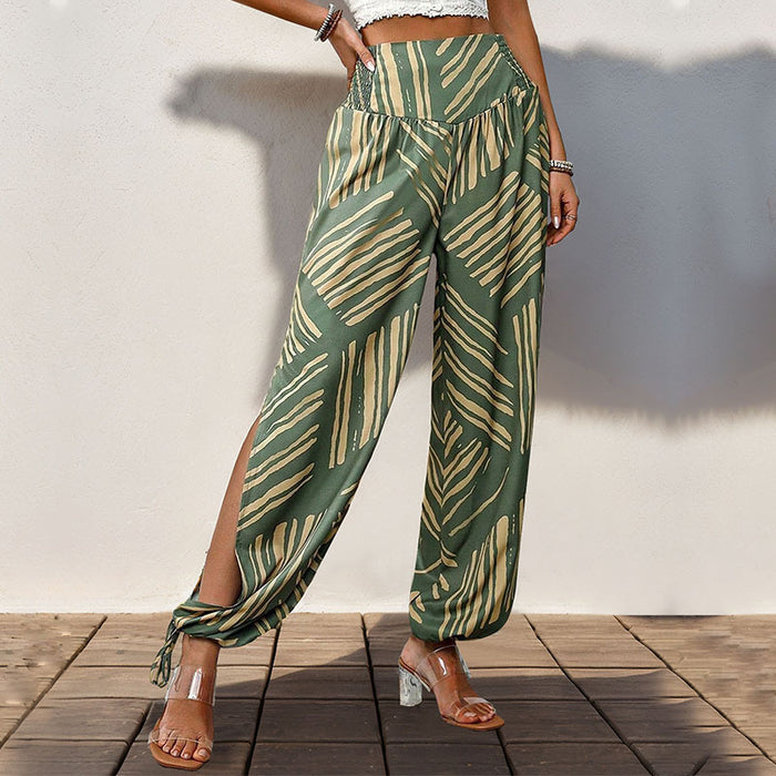 Summer Women Split Bohemian Skinny Pants