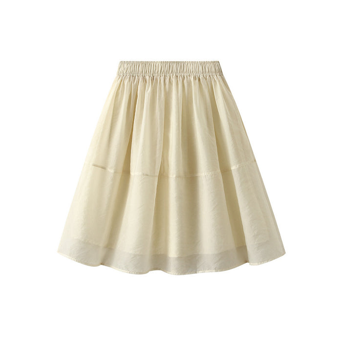 Curtain Cloud Yarn Skirt Women Summer Small A Line Skirt Gauze Skirt Skirt