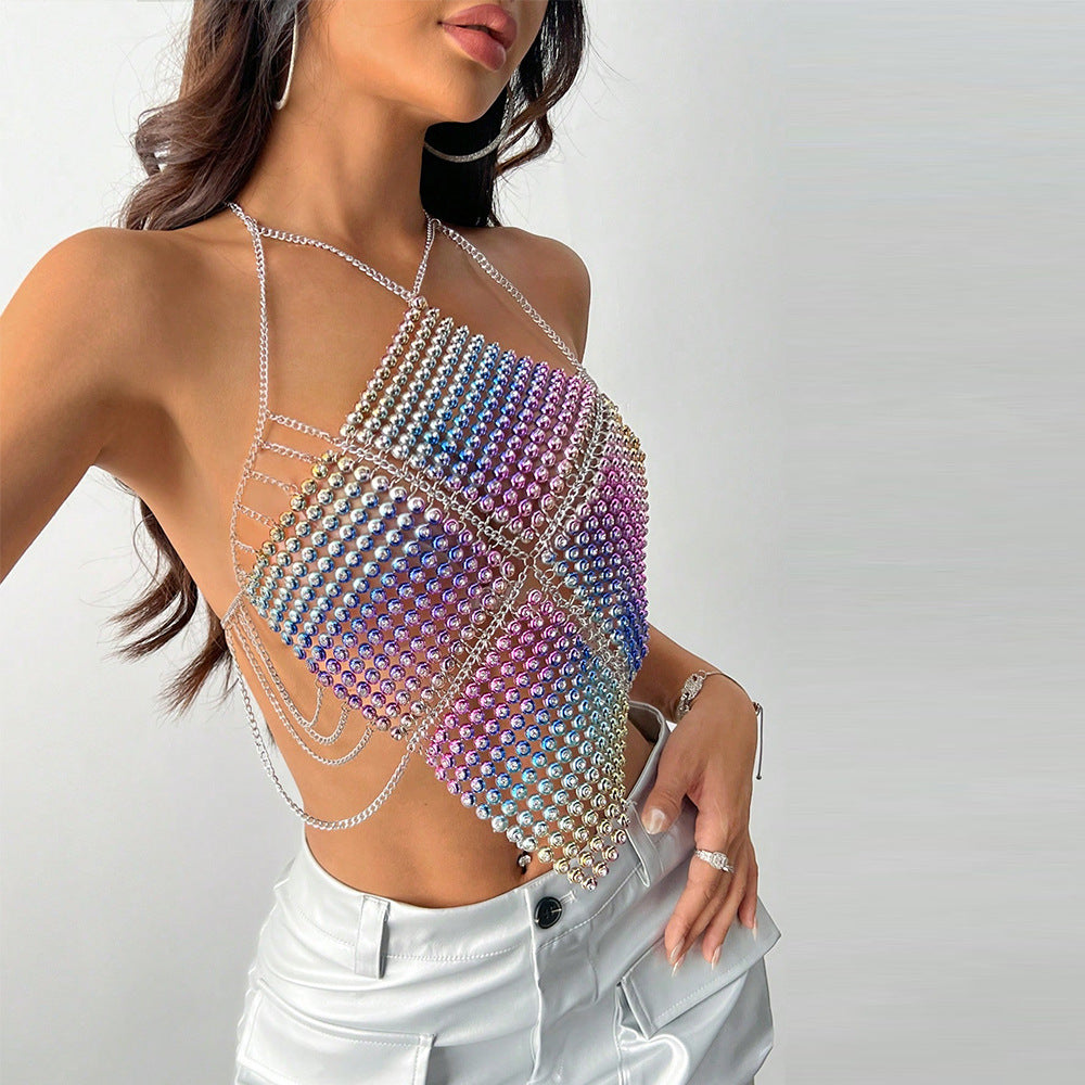 Plastic Gradient Camisole Backless Sexy Cool Outerwear Women