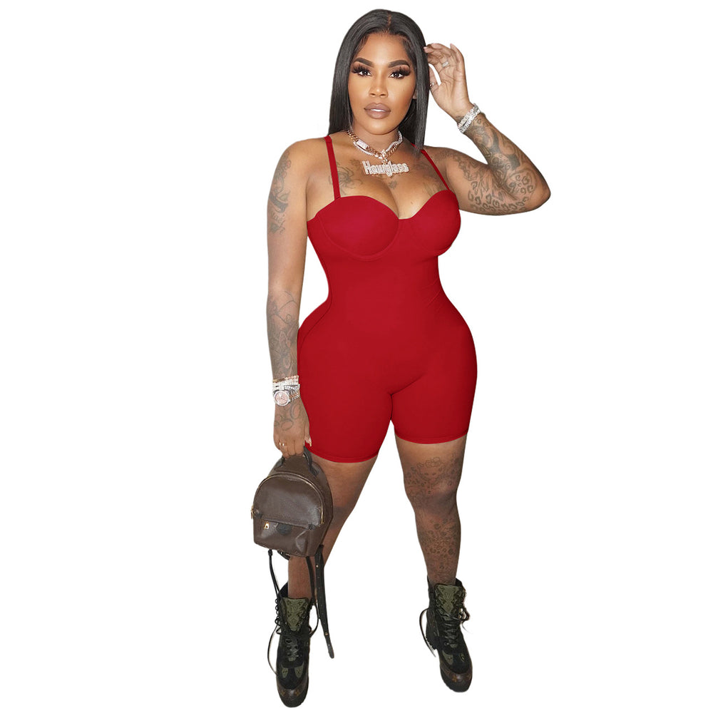 Women Clothing Spring Summer Sling Chest Cup Sexy Jumpsuit