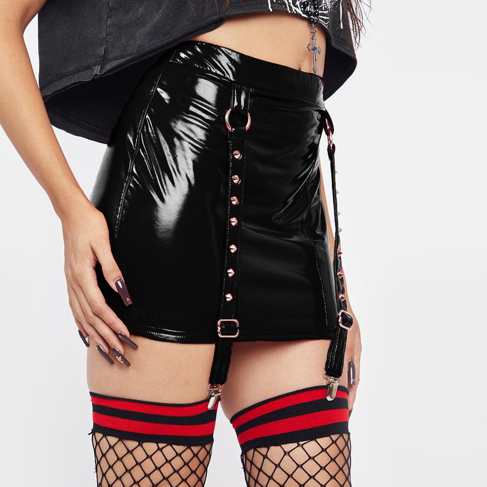 Sexy Sexy Nightclub Leather Skirt Y2g Millennium Faux Leather Street Hip Skirt Women
