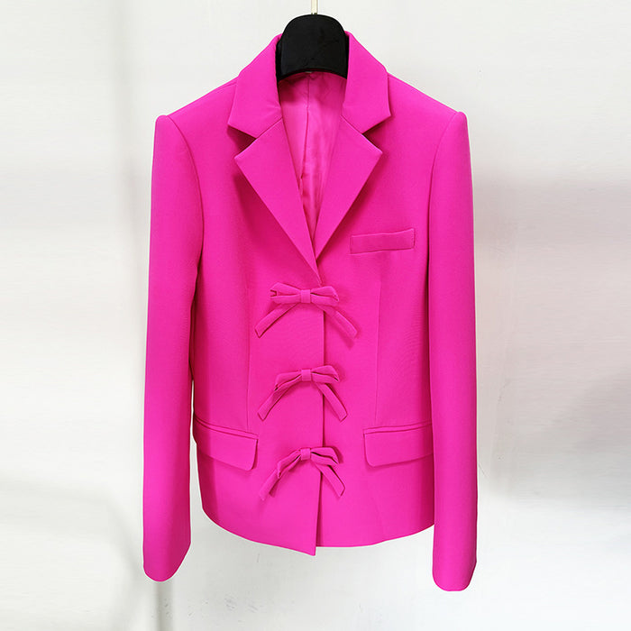 Star Fluorescent Powder Bow Tube Top Dress Blazer