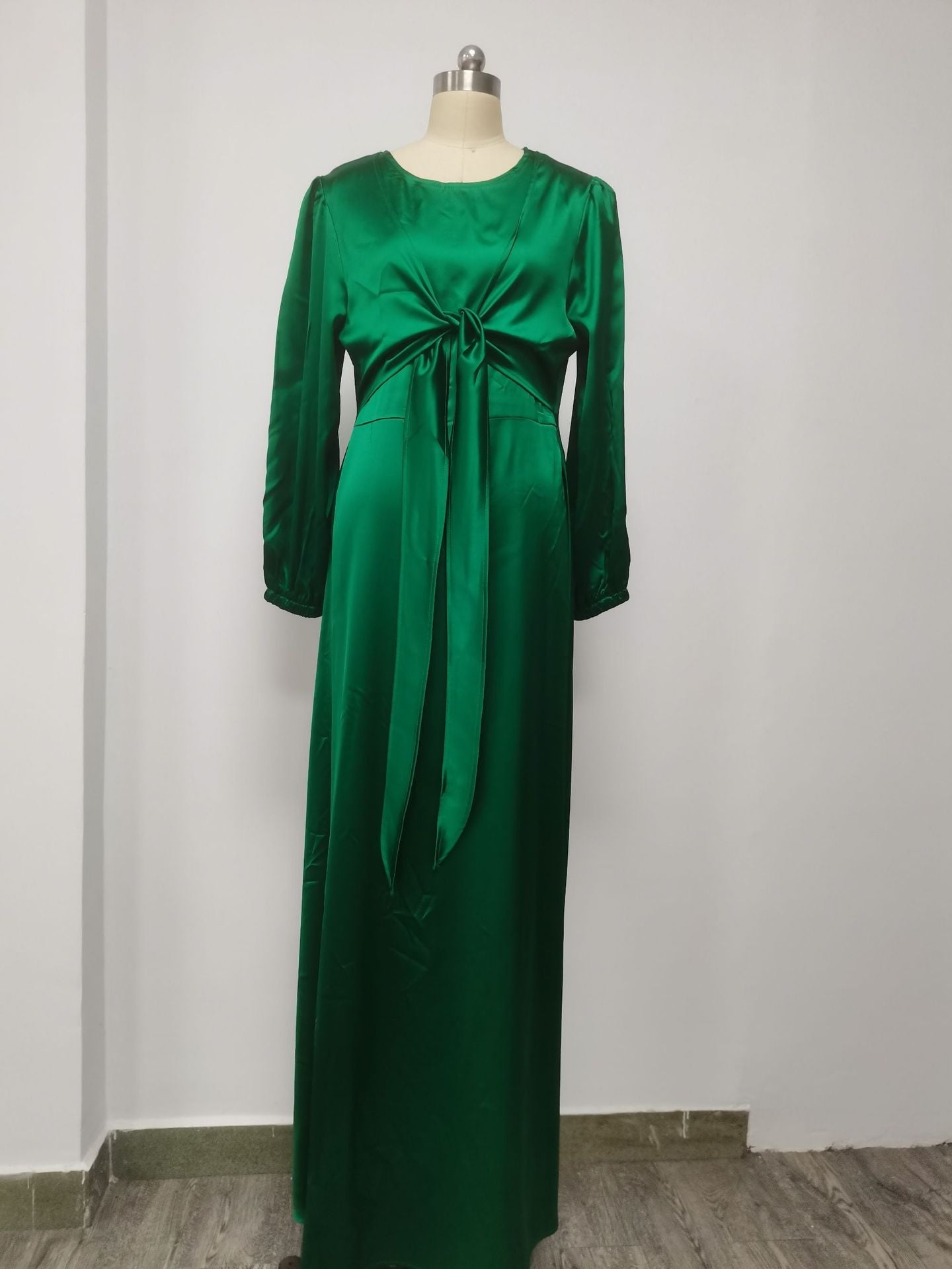 Soft Waist-Controlled Lace-up Two-Way Dress Dubai Elegant Satin Dress