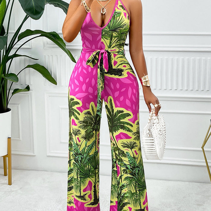 Women Clothing Summer Printing Sexy Suspenders Jumpsuit