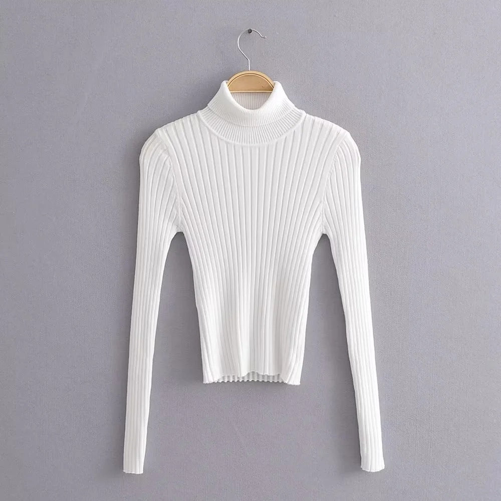 Half Turtleneck Bottoming Shirt Women Inner Wear Autumn Winter Autumn Cropped Pullover Sweater Long Sleeved Sweater Top