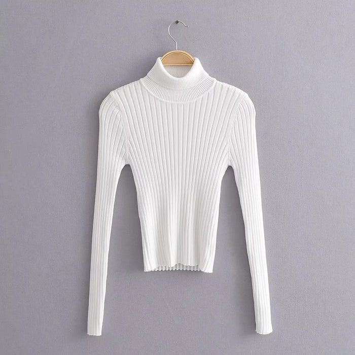 Half Turtleneck Bottoming Shirt Women Inner Wear Autumn Winter Autumn Cropped Pullover Sweater Long Sleeved Sweater Top