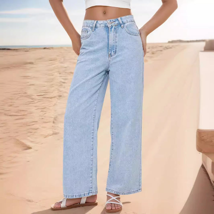 Jeans Women's Clothing Straight Loose High Waist Denim Trousers Women Jeans