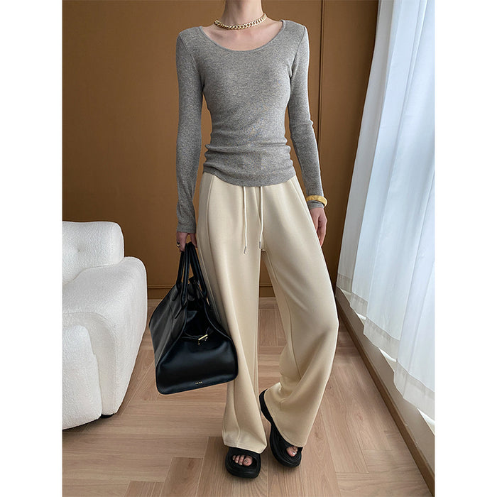 Sinan Thin Feeling Smooth Casual Fashionable Mopping Casual Sports Wide Leg Pants Early Spring