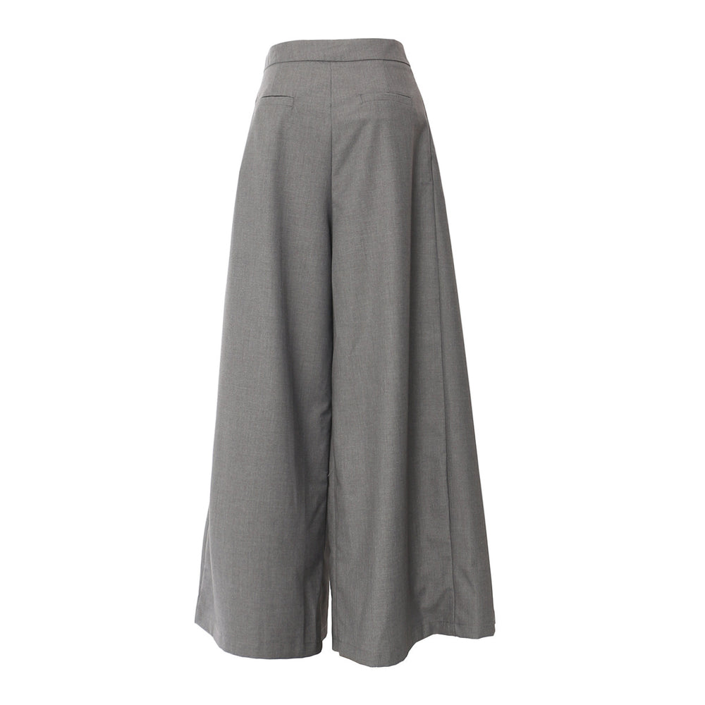 Autumn Pleated Heavy Industry Wide Leg Loose Faux Culottes Casual Pants