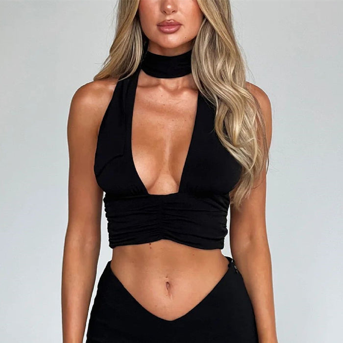 Women Clothing Summer Sexy Multiple Wear Halter Strap Sexy Clothes Women Short Top