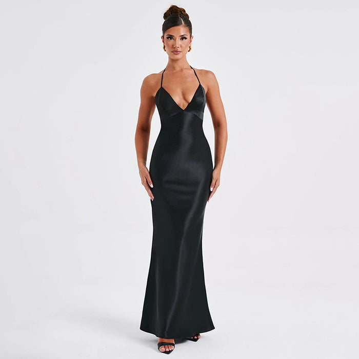 Arrival Dress Sexy V neck Backless Long Slim Camisole Gown Dress